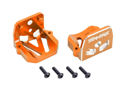 Traxxas 7760-ORNG Motor mounts, 6061-T6 aluminum (orange-anodized) (front & rear)