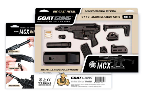 GoatGuns SIG SAUER MCX "Rattler" 1:3 Scale Miniature Toy Model Build Kit- Black