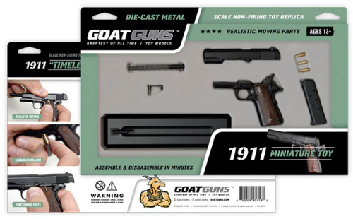 GoatGuns 1911 "Timeless" 1:2.5 Scale Miniature Toy Model Build Kit- Black