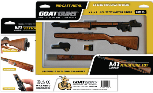 GoatGuns M1 Garand "Patton" 1:3 Scale World War 2 Miniature Toy Model Build Kit- Black