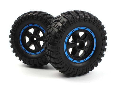 BlackZon Smyter Desert Wheels/Tires Assembled (Black/Blue)