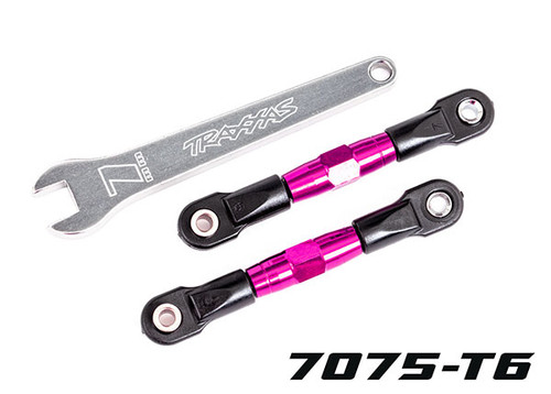 Traxxas 2443P Camber links, rear (TUBES pink-anodized)