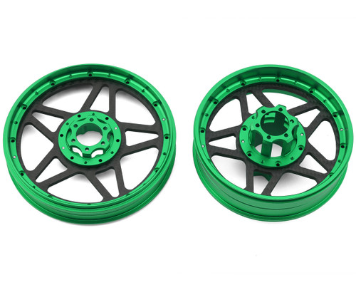 Treal Hobby Losi Promoto MX CNC Aluminum Wheel Set w/Carbon Spokes (Green)