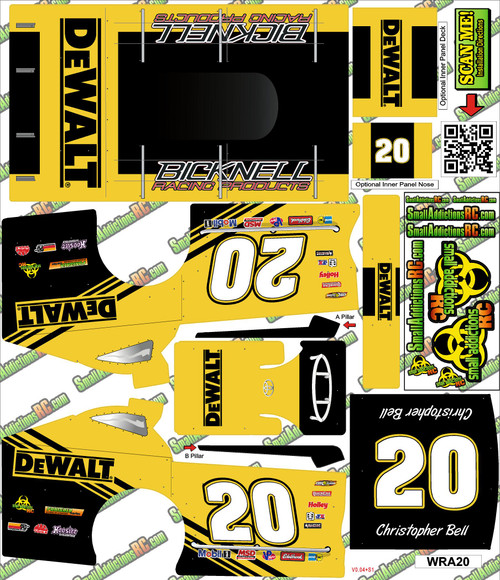 Wrap Addicts NASCAR #20 Christopher Bell Dewalt MudBoss Wrap Wrap Addicts NASCAR #20 Christopher Bell Dewalt MudBoss Wrap