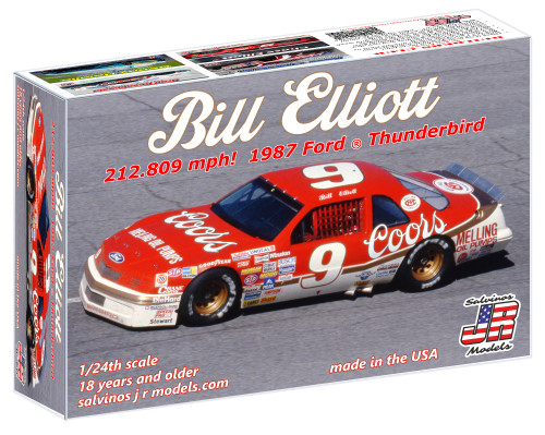 Salvinos JR BEF1987T - Bill Elliott 1987 Ford Thunderbird 212.809 MPH Record Car 1/24 Scale Model Kit