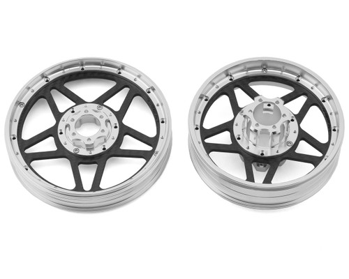 Treal Hobby Losi Promoto MX CNC Aluminum Wheel Set w/Carbon Spokes (Silver)