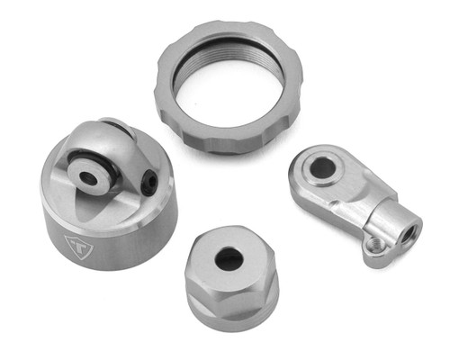 Treal Hobby Losi Promoto MX CNC Aluminum Shock Cap With Bottom Retainer Set (Silver)