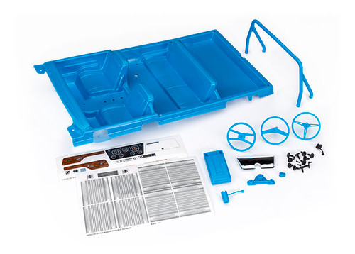 Traxxas 9114-BLUE Interior, Chevrolet Blazer (1969 -1972) (blue) (includes rollbar, gauge bezel, steering wheel and column, shifter, armrest, decals) (fits #9111 and 9112 bodies) (requires #9128 body cage for installation)