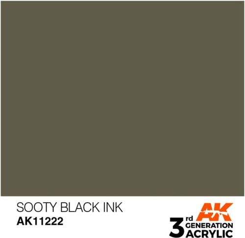 AK Interactive 3G Acrylic Sooty Black INK 17ml