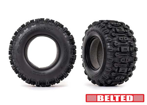 Traxxas 8975 Tires, Sledgehammer All-Terrain 2.8" (belted, dual profile (2.9" outer, 3.8" inner)) (2)/ foam inserts (2)