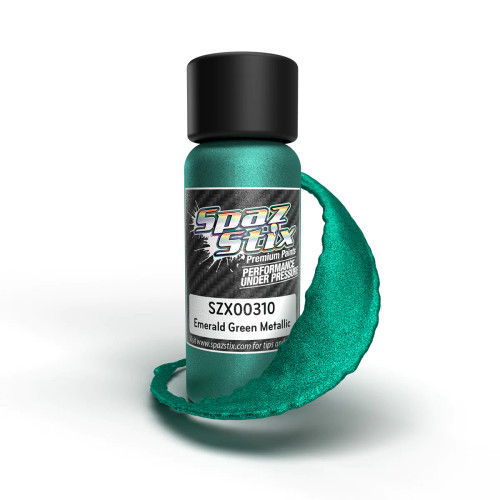 Spaz Stix Emerald Green Metallic Airbrush Ready Paint, 2oz Bottle