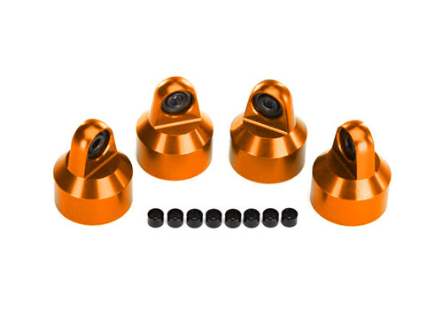 Traxxas 7764-ORNG Shock caps, aluminum (orange-anodized), GTX shocks (4)/ spacers (8)