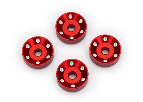 Traxxas 10257-RED Wheel washers, machined aluminum, Red (4)