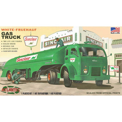 Atlantis 1402 1/48 Vintage White Fruehauf Gasoline Truck Plastic Model Kit