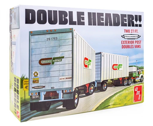 AMT 1132 1:25 Double Header Tandem Van Trailers Skill 3