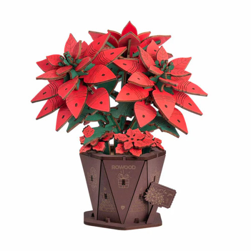  Rowood TF001 Poinsetta Wood Bloom Craft