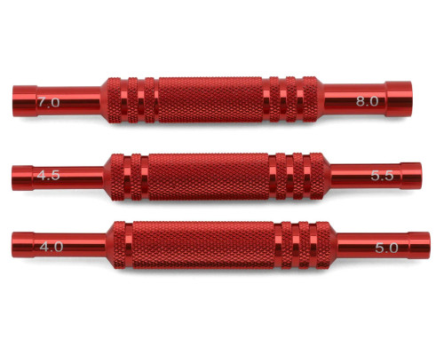  Injora INJTOOL-LSD07 Aluminum Thin-Walled Wheel Nut Wrenches Set (Red)