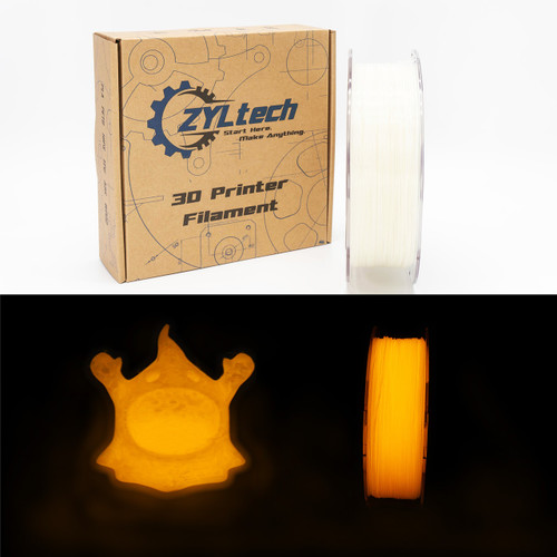  ZYLtech Glow in Dark Luminous PLA 3D Printer Filament 1.75mm 1 kg/2.2 lbs Glow in Dark: Haunted Embor