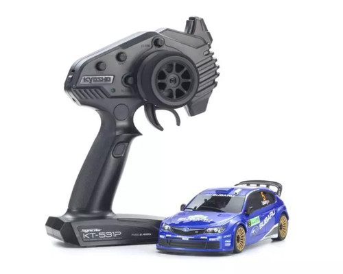  Kyosho 32657WR MA-020 AWD Mini-Z ReadySet w/2008 Subaru Impreza WRC Rally Body (White/Blue) w/KT-531P 2.4GHz Radio
