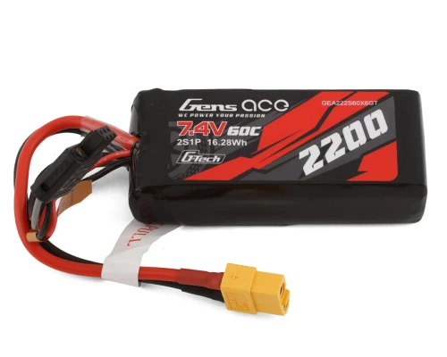  Gens Ace 2S G-Tech Smart LiPo Battery 60C (7.4V/2200mAh) w/XT-60 Connector