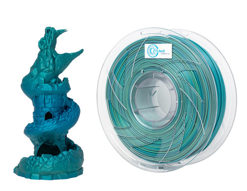  ZYLtech Dual Gradient Silk Series 3D Printer Filament 1.75mm 1 kg/2.2 lbs Color: Stellar Flare
