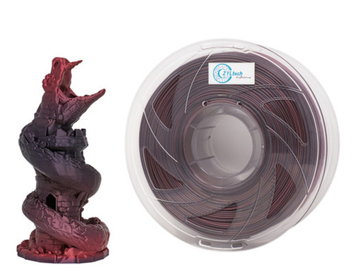 ZYLtech Dual Gradient Silk Series 3D Printer Filament 1.75mm 1 kg/2.2 lbs Color: Graphite Rose