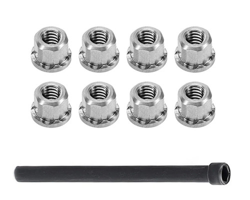 Injora Axial SCX30 2mm Stainless Steel Wheel Nuts (8)