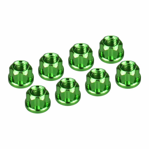  Hot Racing Green Aluminum M2 Flange Wheel Nuts - SCX30
