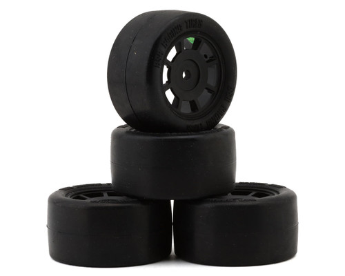  BSR Racing 1/12 Race Radial Pre-Mounted Rubber Carpet Tires (4) (Blue/Medium/32 Shore)