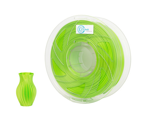  ZYLtech Silk Premium PLA Composite 3D Printer Filament 1.75mm 1 kg/2.2 lbs Color: Neon Green