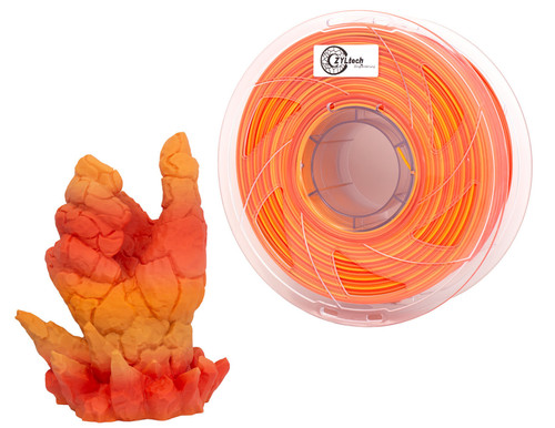  ZYLtech Matte Rainbow Gradient Series PLA 3D Printer Filament 1.75mm 1 kg 2.2 lbs Color: Citrus Flame