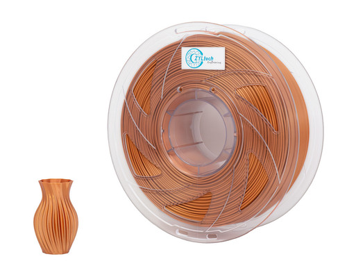  ZYLtech Silk Premium PLA Composite 3D Printer Filament 1.75mm 1 kg/2.2 lbs Color: Copper