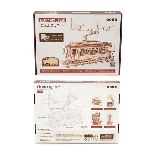  ROKR Classic City Tram 3D Wooden Puzzle LK801
