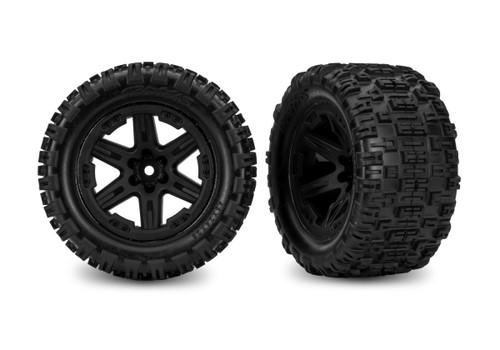  Traxxas 9170-BLK RXT 2.8" Black Wheels & Sledgehammer ST Tires (2)