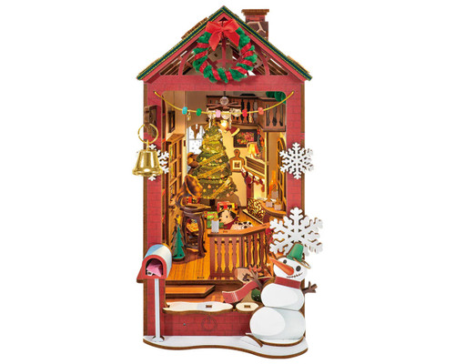  Robotime Christmas Indoor Scene Book Nook Miniature 3D Wooden Model Kit