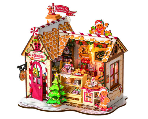  Robotime Gingerbread House DIY Miniature 3D Wooden Model Kit