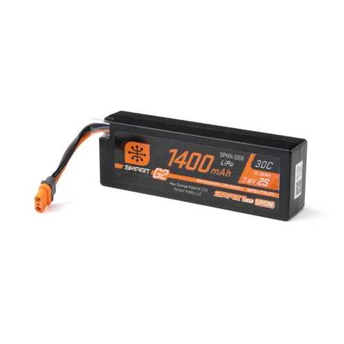 Spektrum 2S 7.4V 1400mAh 30C G2 SmartFit Grom Hard Case LiPo IC2