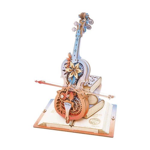 ROKR Colorful Magic Cello, Symphony of Gorgeous Dreams, Mechanical Music Box 3D Wooden Puzzle