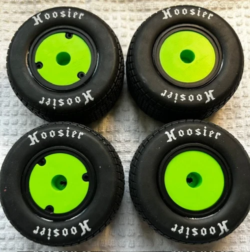 Racin Dots Losi 22S Dirt Late Model Wheel Covers, Green