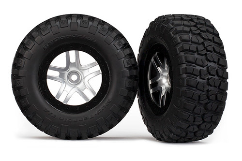 Traxxas BFGoodrich Mud TA Rear Tire (2) (Satin Chrome) (Standard) w/ Split Spoke Rear Wheel
