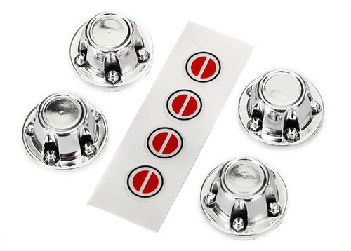 Traxxas TRX-4 Center Wheel Caps (Chrome) (4)/w/Decals (Requires #8255A Extended Stub Axle)