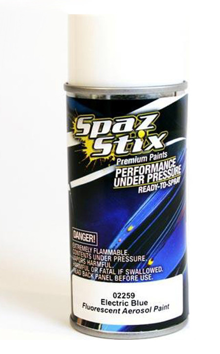 neon blue ELECTRIC BLUE FLUORESCENT AEROSOL PAINT 3.5OZ – Spaz Stix by HRP