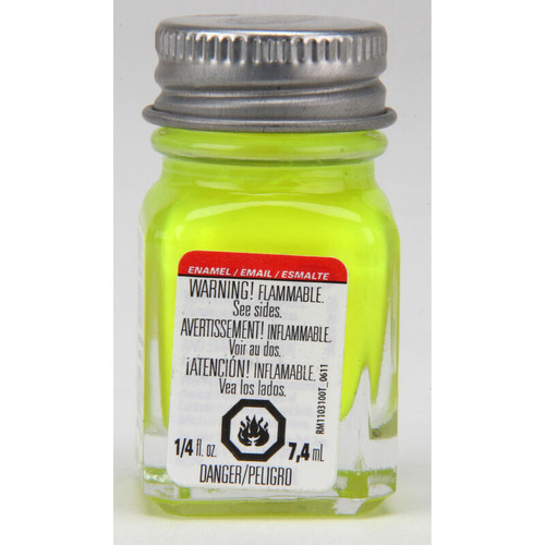 Testors Yellow Fluorescent Enamel Paint 1/4oz Small Addictions RC