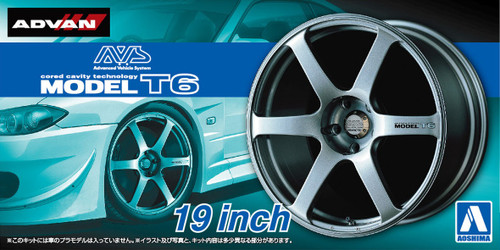 Aoshima 1/24 AVS Model T6 19inch Wheel and Tire Set - Small
