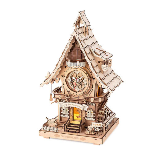 ROKR LC901 Cuckoo Clock, Natural Wood, Mechanical 3D Wooden Puzzle
