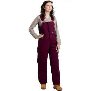 Plum Colored Women’s Duck Insulated Bib – Front View