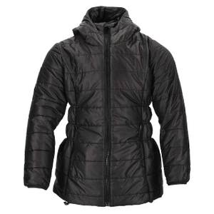 Black women’s insulated freezer coat, front view