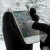 S50HF touchscreen glove fingertip operating a smartphone outdoors