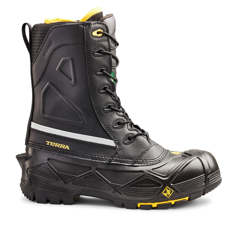 TERRA Crossbow R5605B black insulated safety boot, side view.