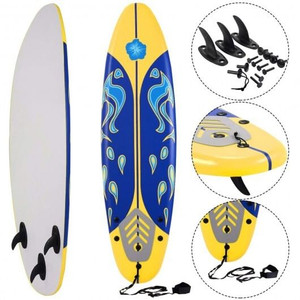 6 Feet Surfboard with 3 Detachable Fins-Yellow - Color: Yellow D681-SP37374YW 6 Feet Surfboard with 3 Detachable Fins-Yellow - Color: Yellow D681-SP37374YW